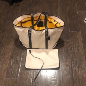 Coach canvas & leather beach bag, duffle or weekender.